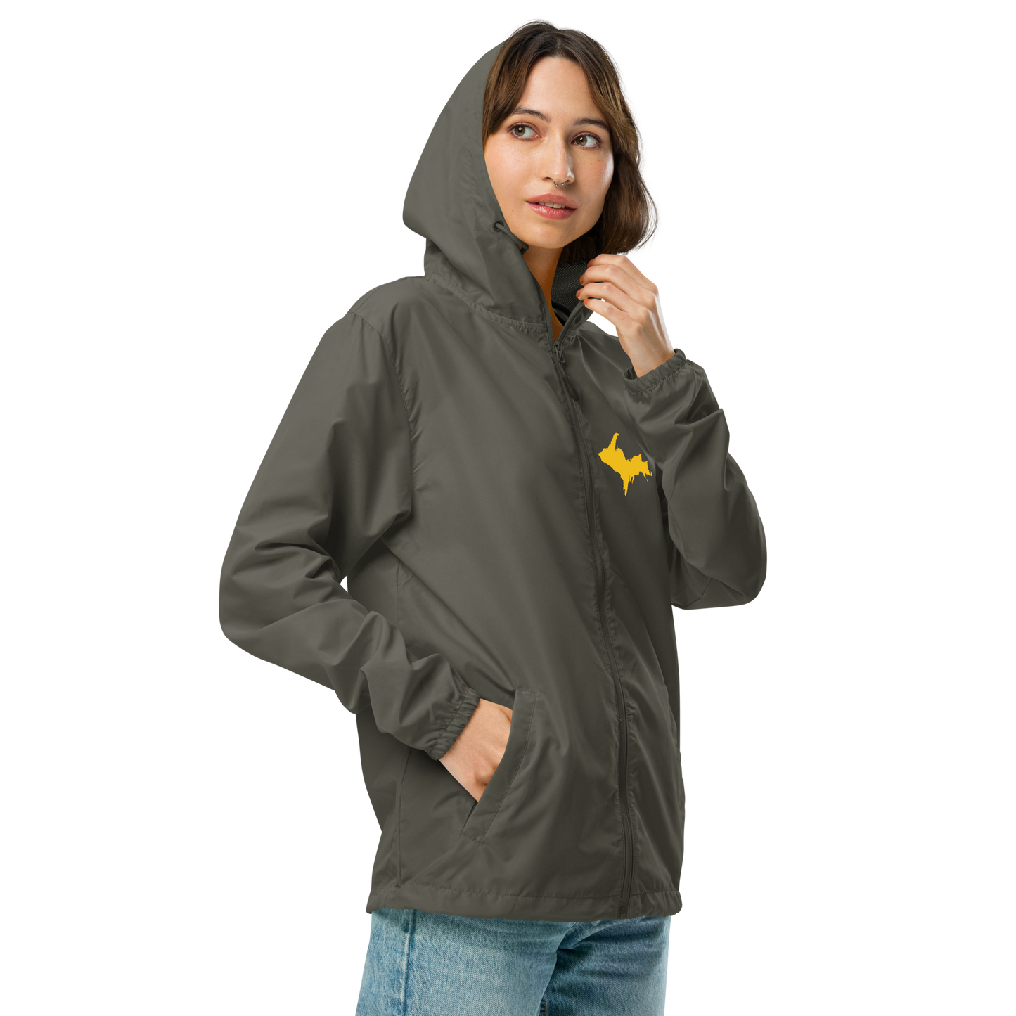 Michigan Upper Peninsula Windbreaker (w/ Gold UP Outline)