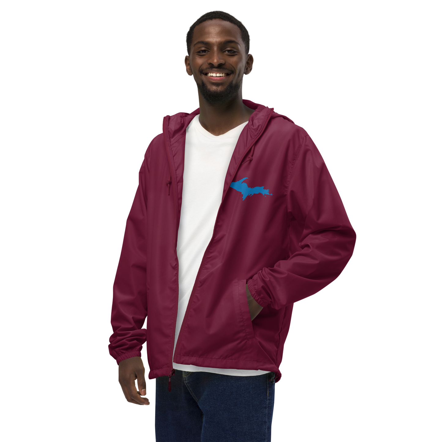 Michigan Upper Peninsula Windbreaker (w/ Azure UP Outline)