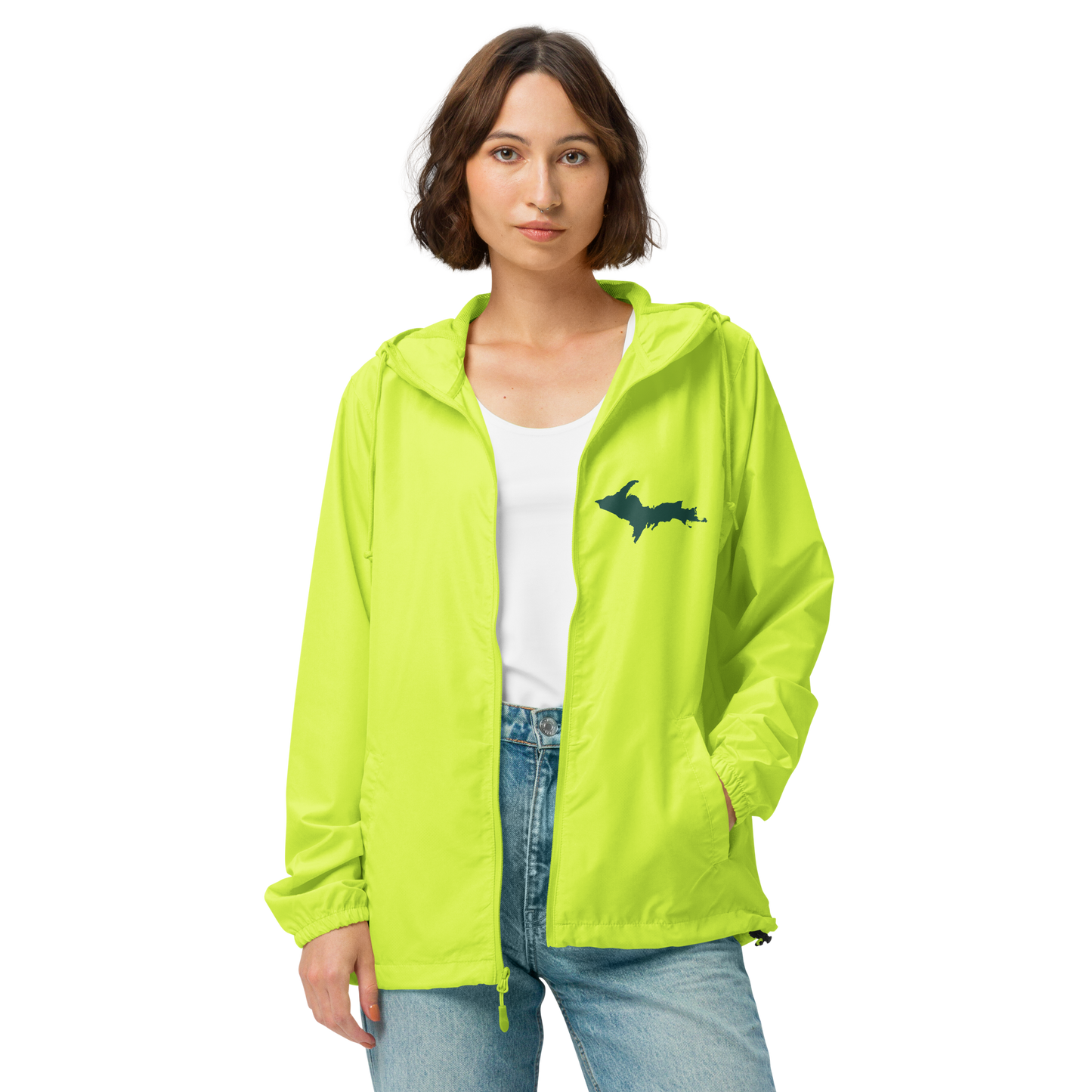 Michigan Upper Peninsula Windbreaker (w/ Green UP Outline)