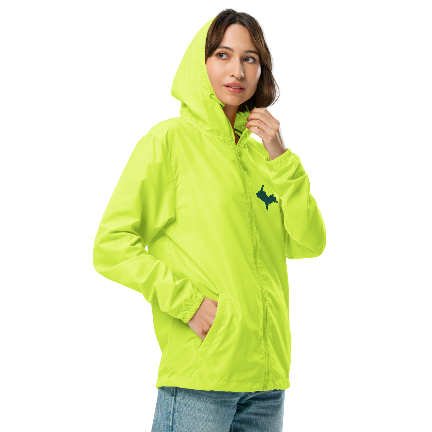 Michigan Upper Peninsula Windbreaker (w/ Green UP Outline)