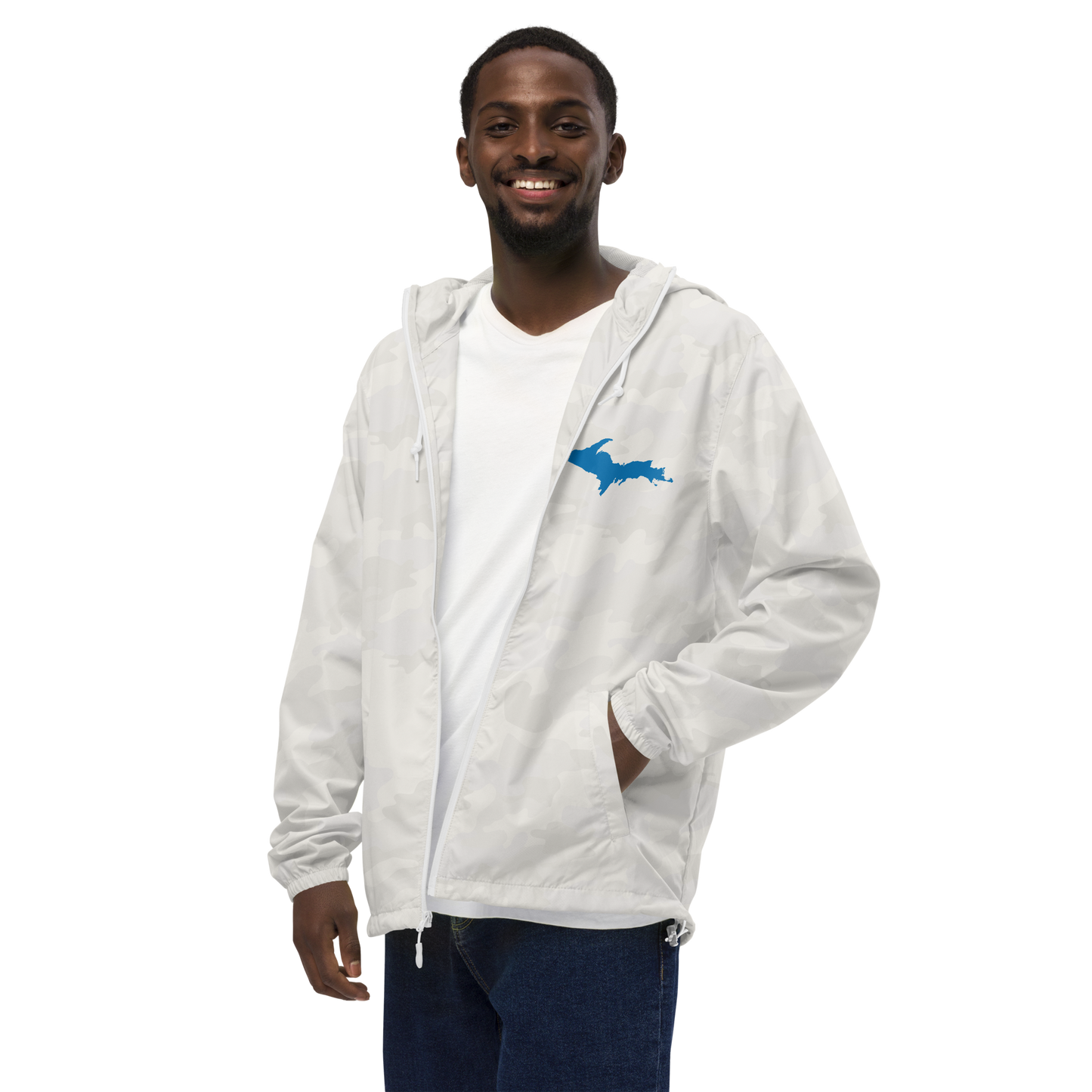 Michigan Upper Peninsula Windbreaker (w/ Azure UP Outline)