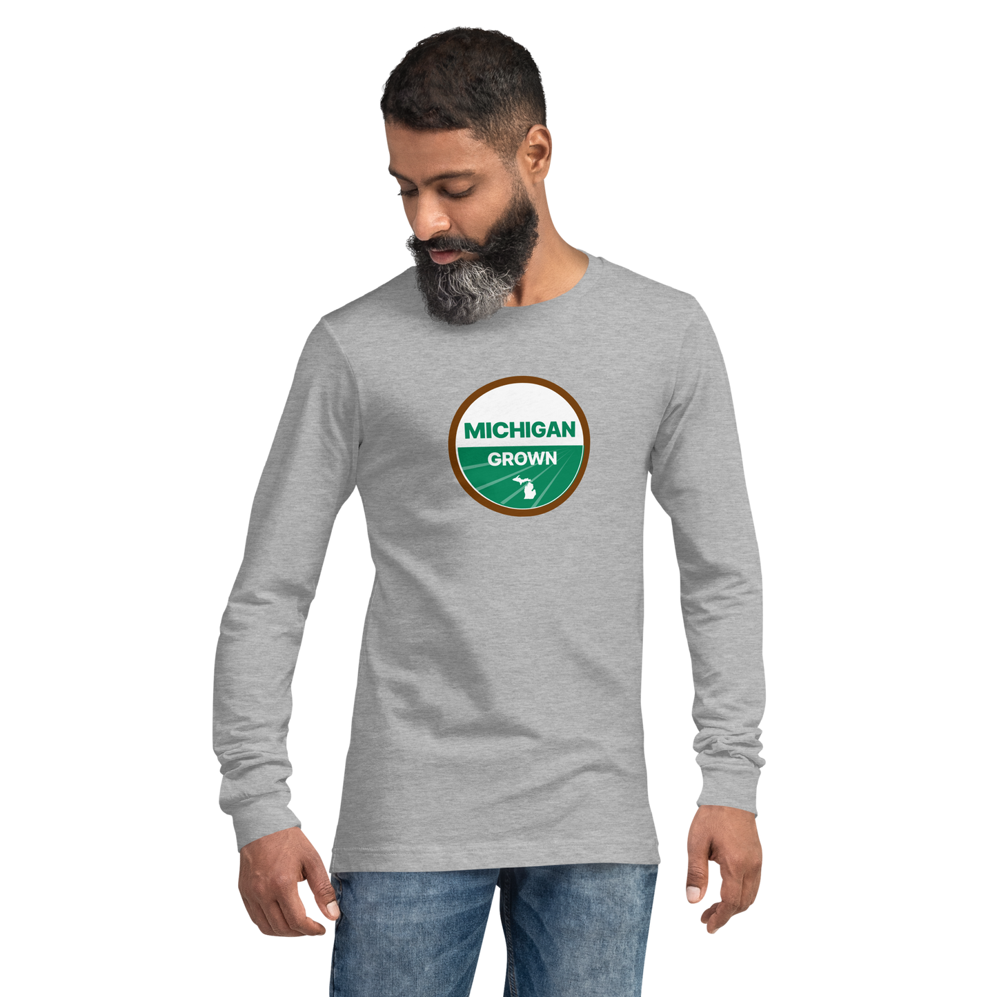 'Michigan Grown' Long Sleeve T-Shirt (Organic Certification Parody)