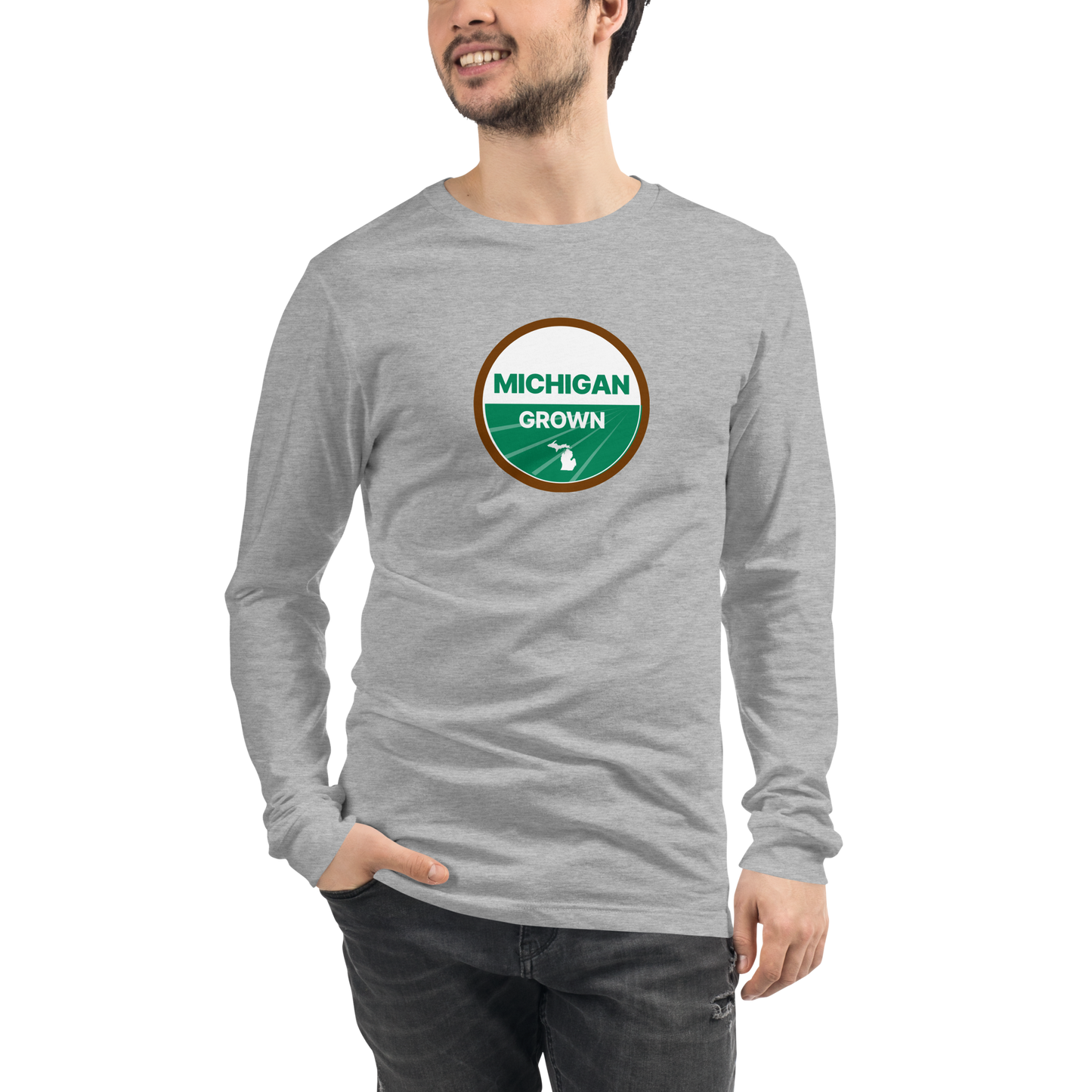 'Michigan Grown' Long Sleeve T-Shirt (Organic Certification Parody)