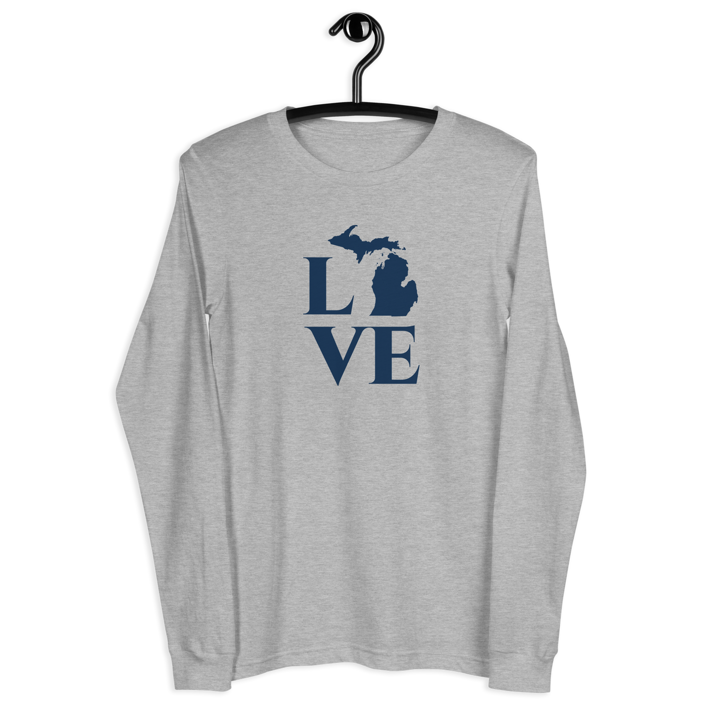 Michigan 'Love' T-Shirt (Roman Serif Font) | Unisex Long Sleeve