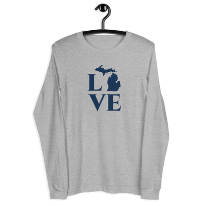 Michigan 'Love' T-Shirt (Roman Serif Font) | Unisex Long Sleeve