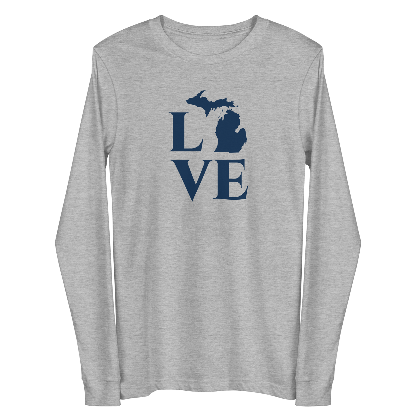 Michigan 'Love' T-Shirt (Roman Serif Font) | Unisex Long Sleeve