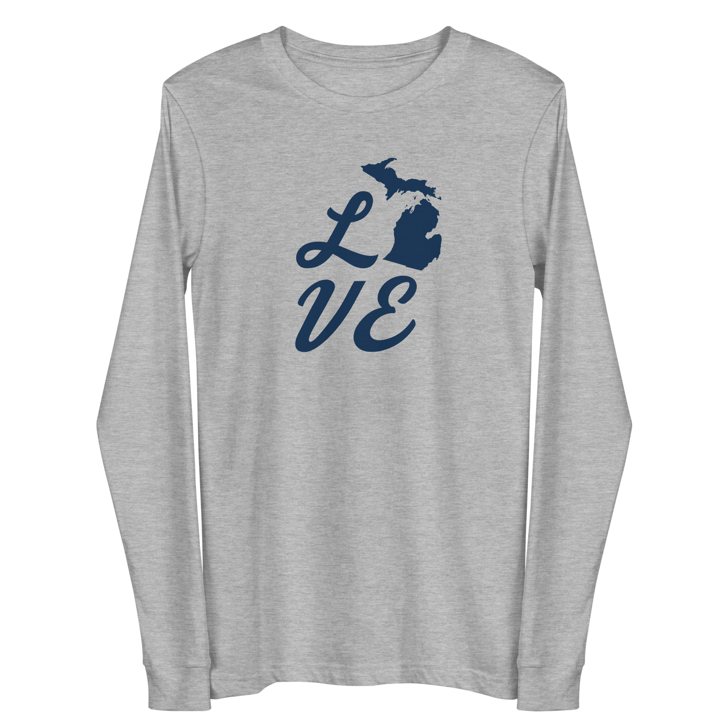 Michigan 'Love' T-Shirt (Retro Script Font) | Unisex Long Sleeve