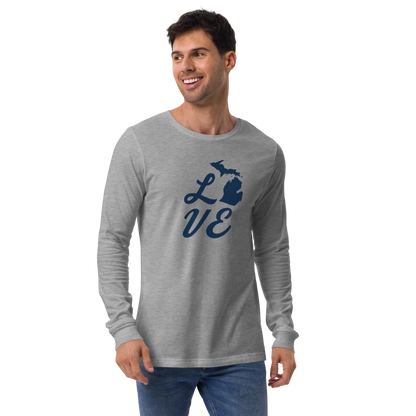 Michigan 'Love' T-Shirt (Retro Script Font) | Unisex Long Sleeve