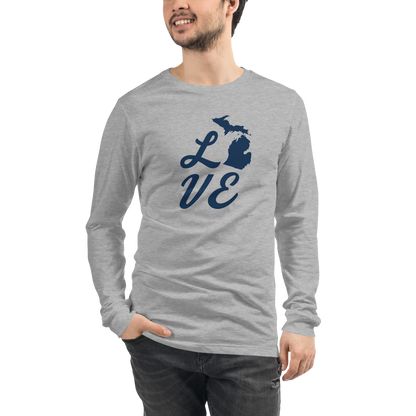 Michigan 'Love' T-Shirt (Retro Script Font) | Unisex Long Sleeve