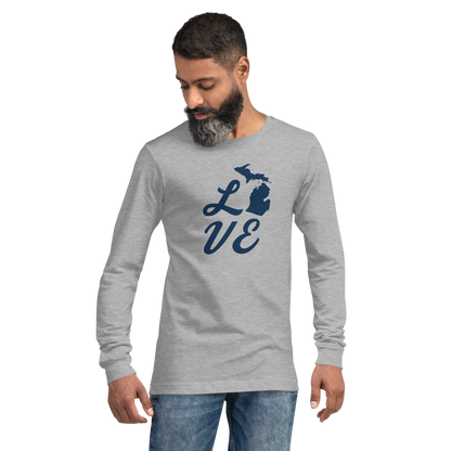 Michigan 'Love' T-Shirt (Retro Script Font) | Unisex Long Sleeve