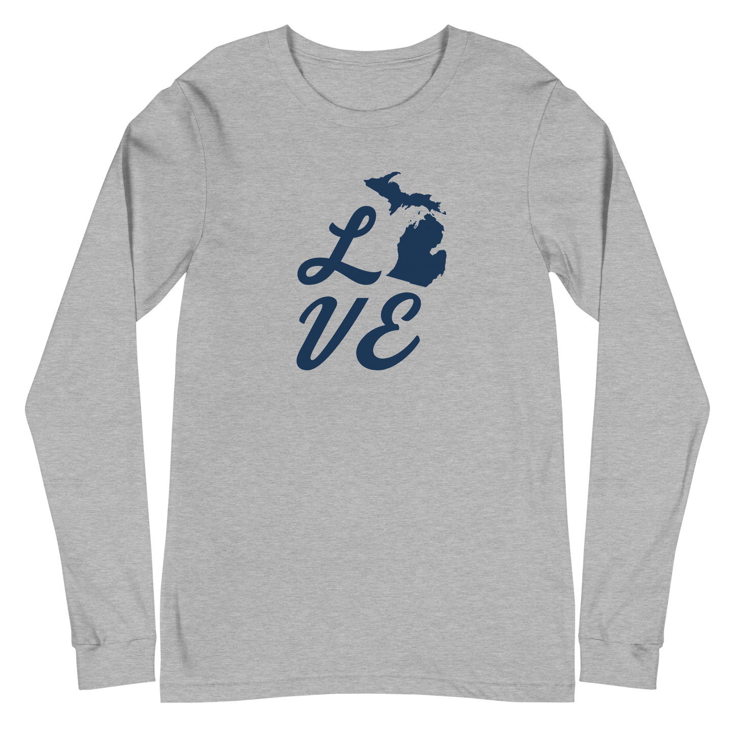 Michigan 'Love' T-Shirt (Retro Script Font) | Unisex Long Sleeve