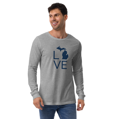 Michigan 'Love' T-Shirt (Thin Sans Font) | Unisex Long Sleeve