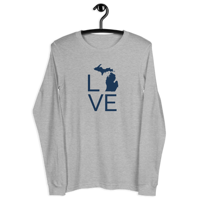 Michigan 'Love' T-Shirt (Thin Sans Font) | Unisex Long Sleeve