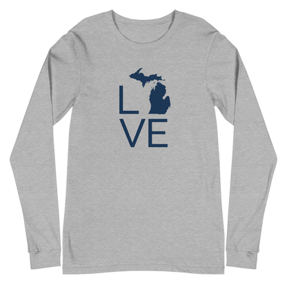 Michigan 'Love' T-Shirt (Thin Sans Font) | Unisex Long Sleeve