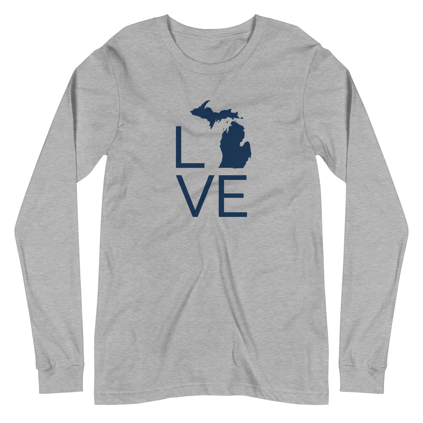 Michigan 'Love' T-Shirt (Thin Sans Font) | Unisex Long Sleeve