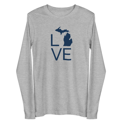 Michigan 'Love' T-Shirt (Thin Sans Font) | Unisex Long Sleeve