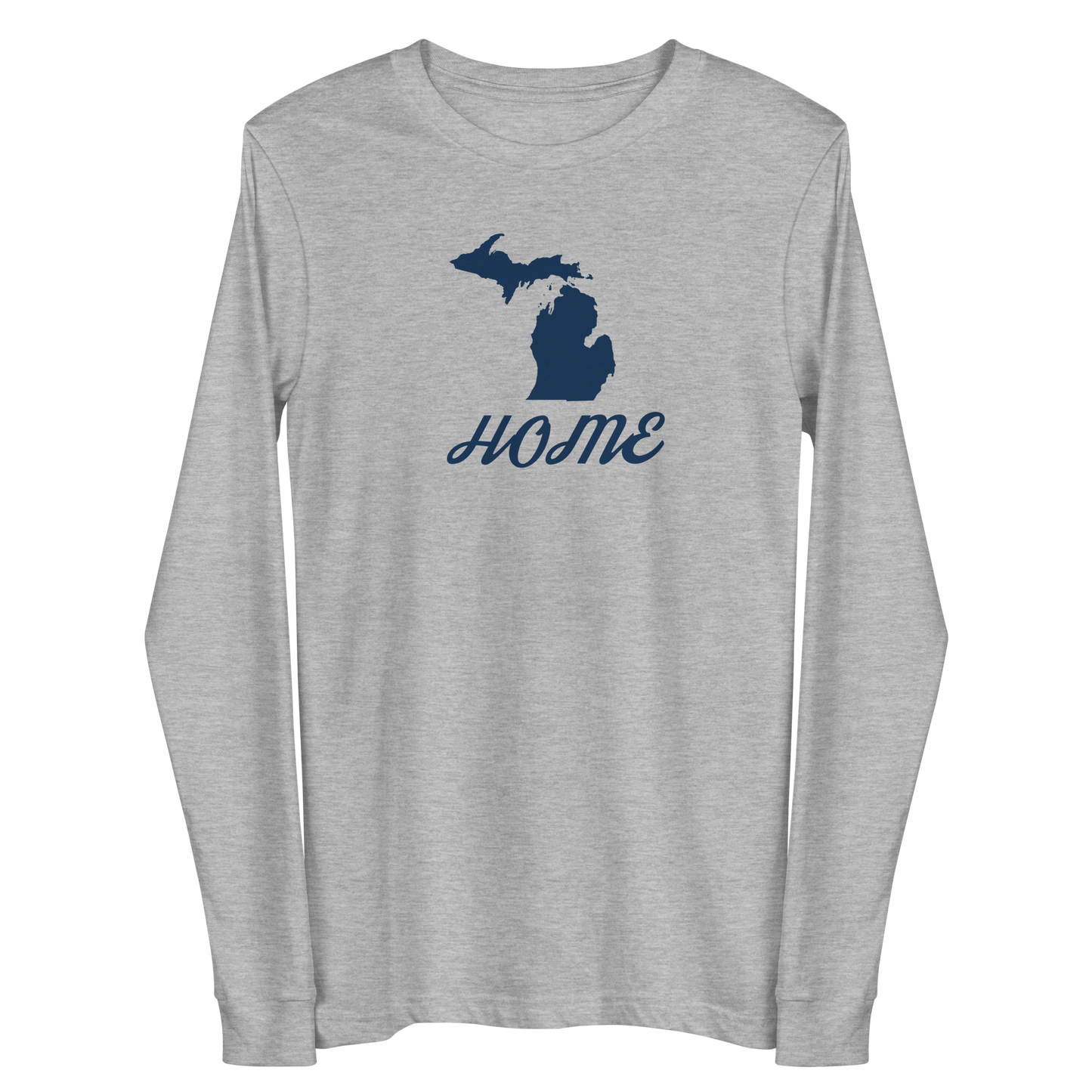 Michigan 'Home' T-Shirt (Retro Script Font) | Unisex Long Sleeve