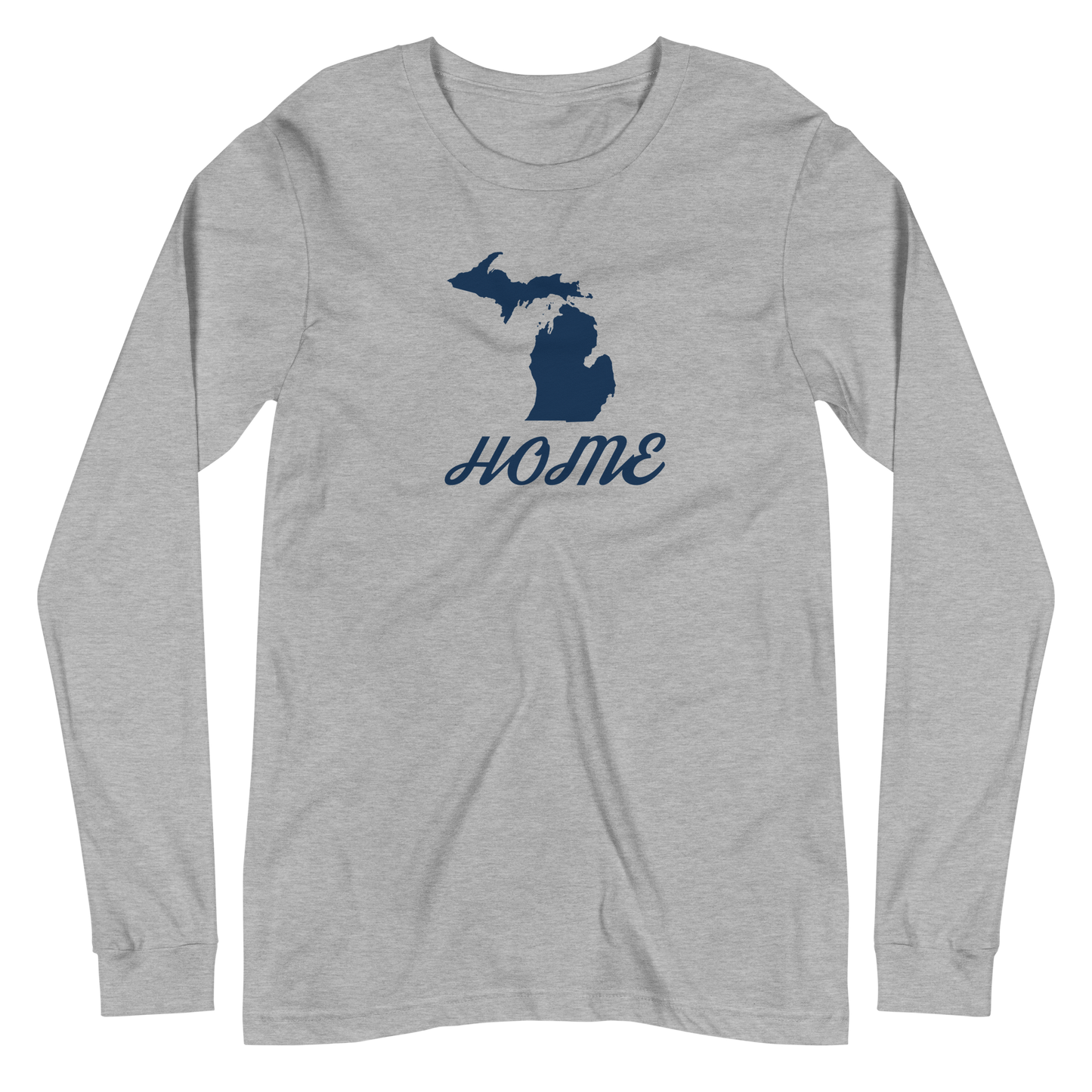 Michigan 'Home' T-Shirt (Retro Script Font) | Unisex Long Sleeve