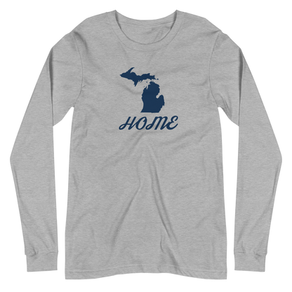 Michigan 'Home' T-Shirt (Retro Script Font) | Unisex Long Sleeve