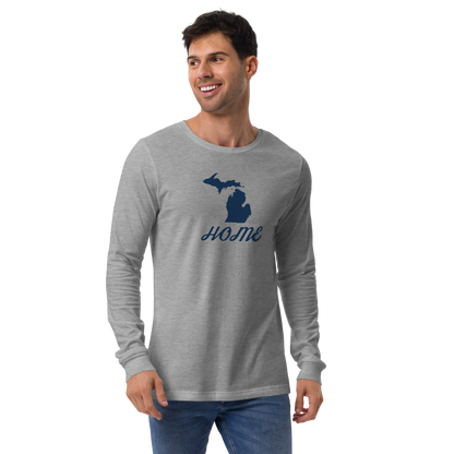 Michigan 'Home' T-Shirt (Retro Script Font) | Unisex Long Sleeve