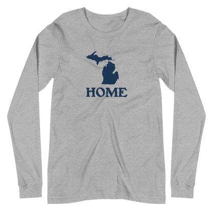 Michigan 'Home' T-Shirt (Woodcut Font) | Unisex Long Sleeve