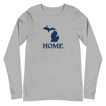 Michigan 'Home' T-Shirt (Woodcut Font) | Unisex Long Sleeve