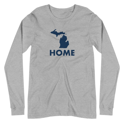 Michigan 'Home' T-Shirt (Geometric Sans Font) | Unisex Long Sleeve