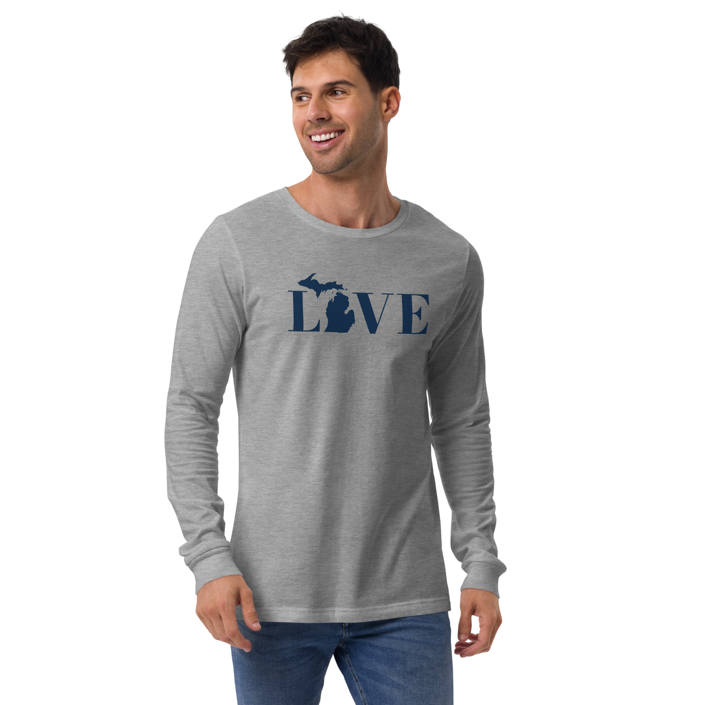 Michigan 'Love' T-Shirt (Didone Font) | Unisex Long Sleeve