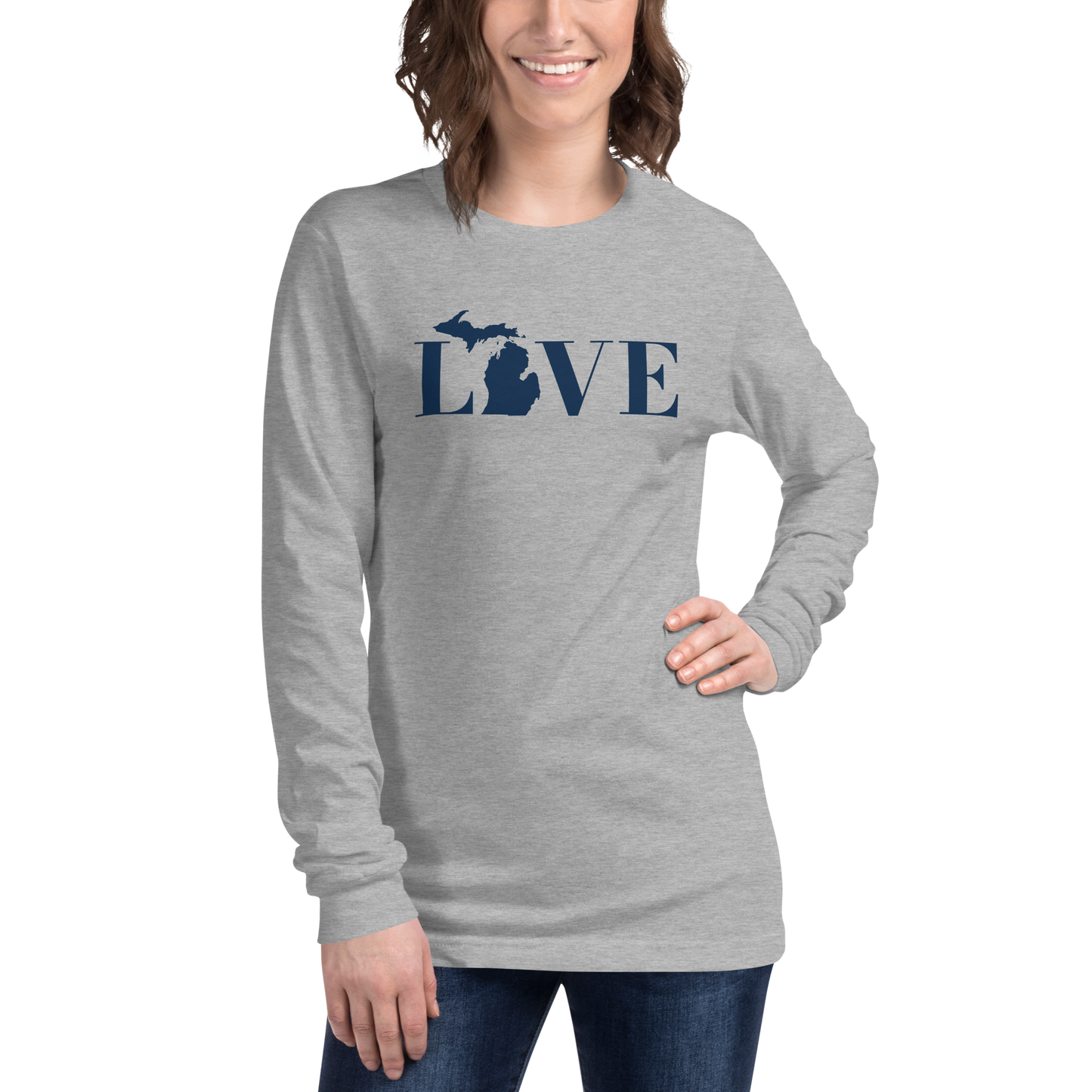 Michigan 'Love' T-Shirt (Didone Font) | Unisex Long Sleeve