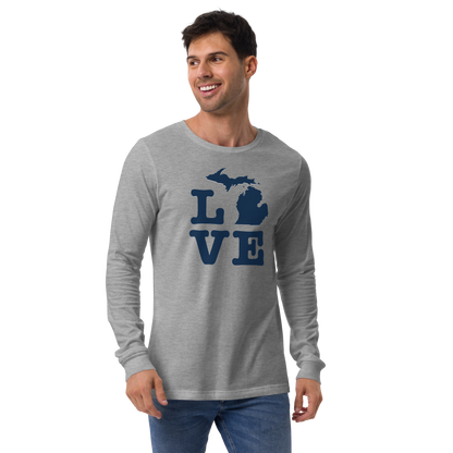 Michigan 'Love' T-Shirt (Typewriter Font) | Unisex Long Sleeve