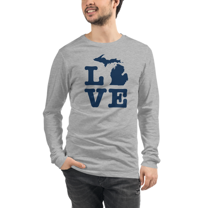 Michigan 'Love' T-Shirt (Typewriter Font) | Unisex Long Sleeve