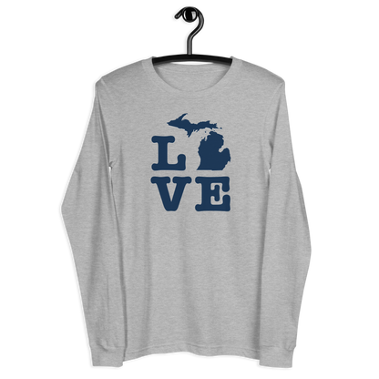 Michigan 'Love' T-Shirt (Typewriter Font) | Unisex Long Sleeve