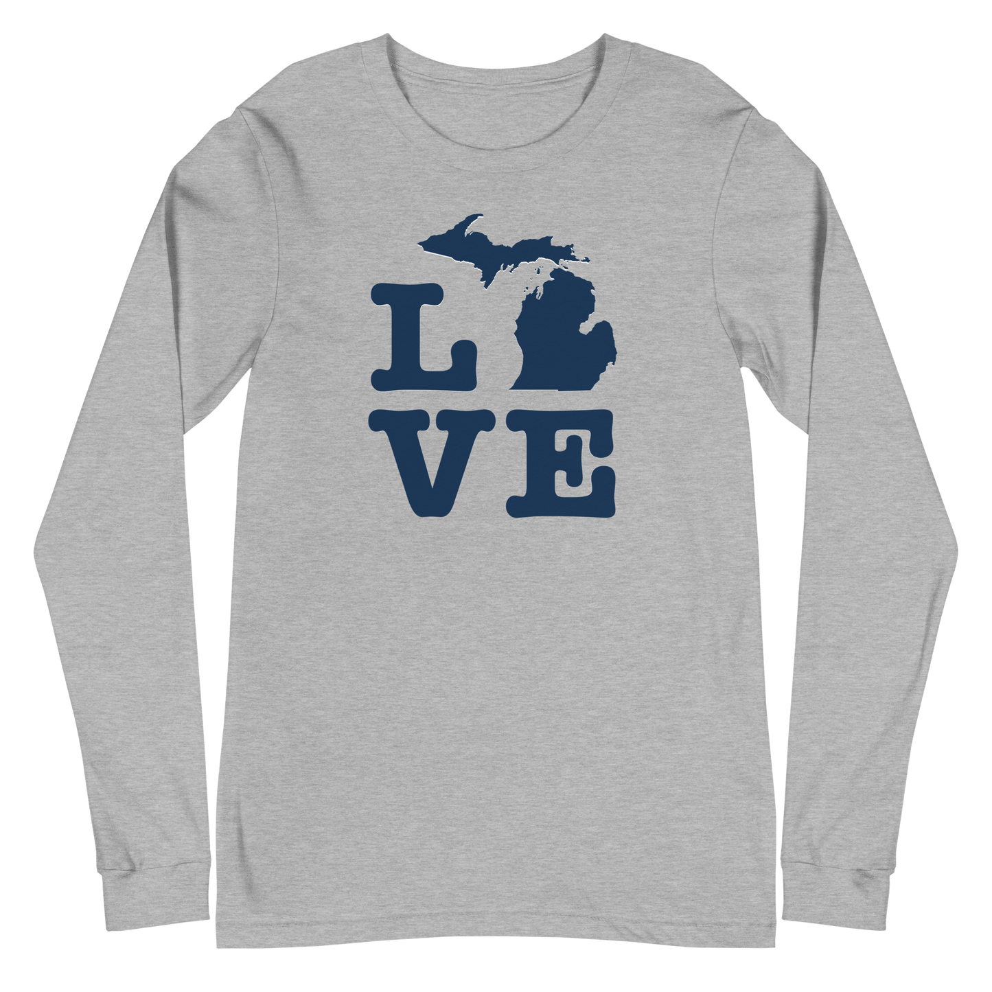 Michigan 'Love' T-Shirt (Typewriter Font) | Unisex Long Sleeve