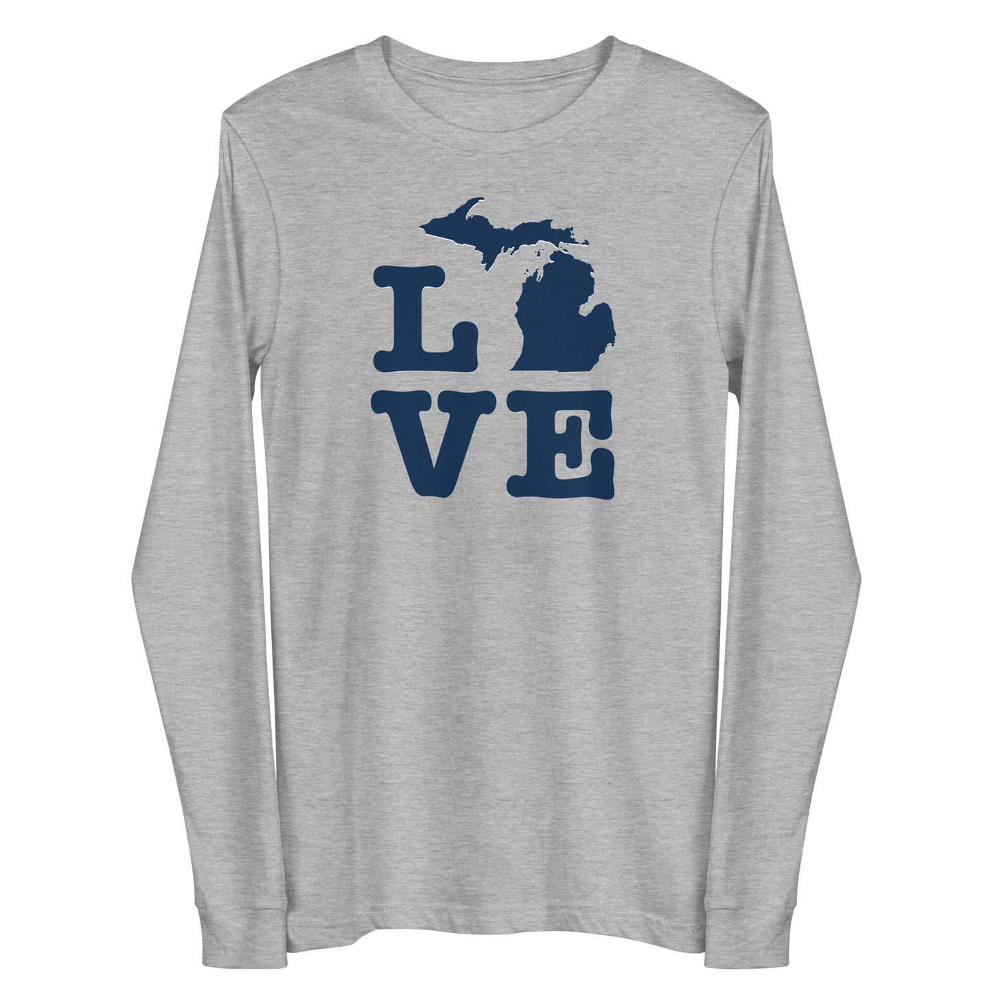 Michigan 'Love' T-Shirt (Typewriter Font) | Unisex Long Sleeve