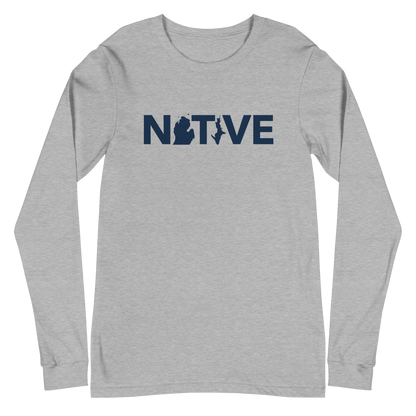 Michigan 'Native' T-Shirt (Geometric Sans Font) | Unisex Long Sleeve