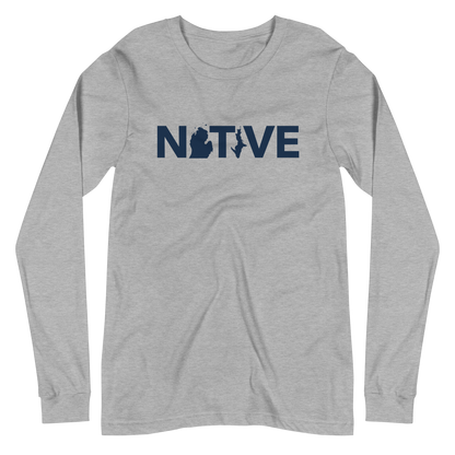 Michigan 'Native' T-Shirt (Geometric Sans Font) | Unisex Long Sleeve