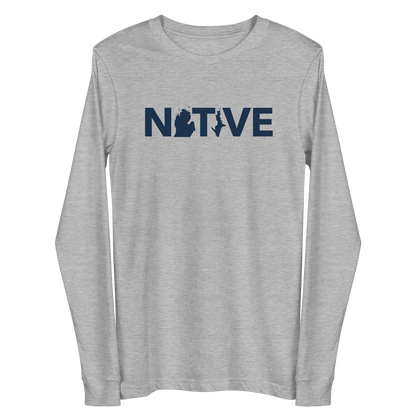 Michigan 'Native' T-Shirt (Geometric Sans Font) | Unisex Long Sleeve