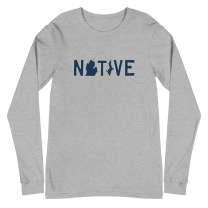 Michigan 'Native' T-Shirt (Licence Plate Font) | Unisex Long Sleeve