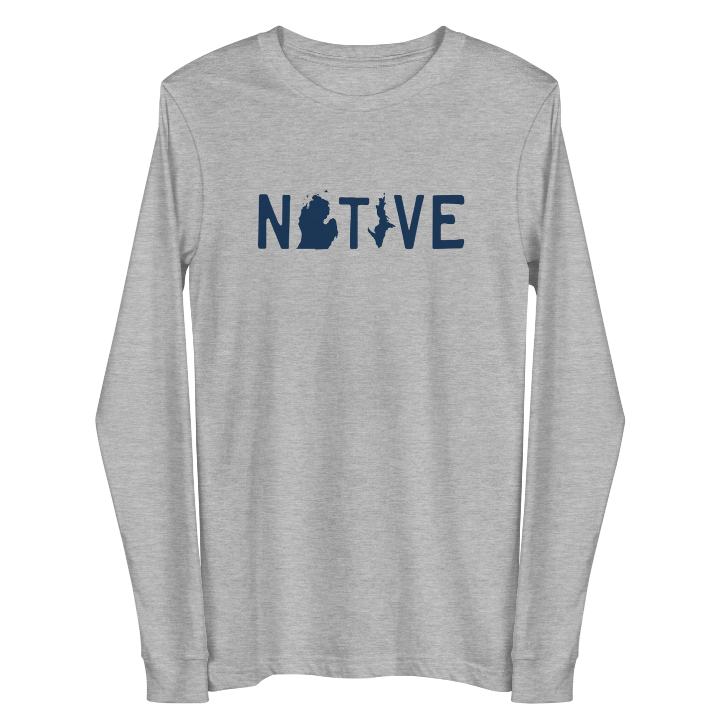 Michigan 'Native' T-Shirt (Licence Plate Font) | Unisex Long Sleeve