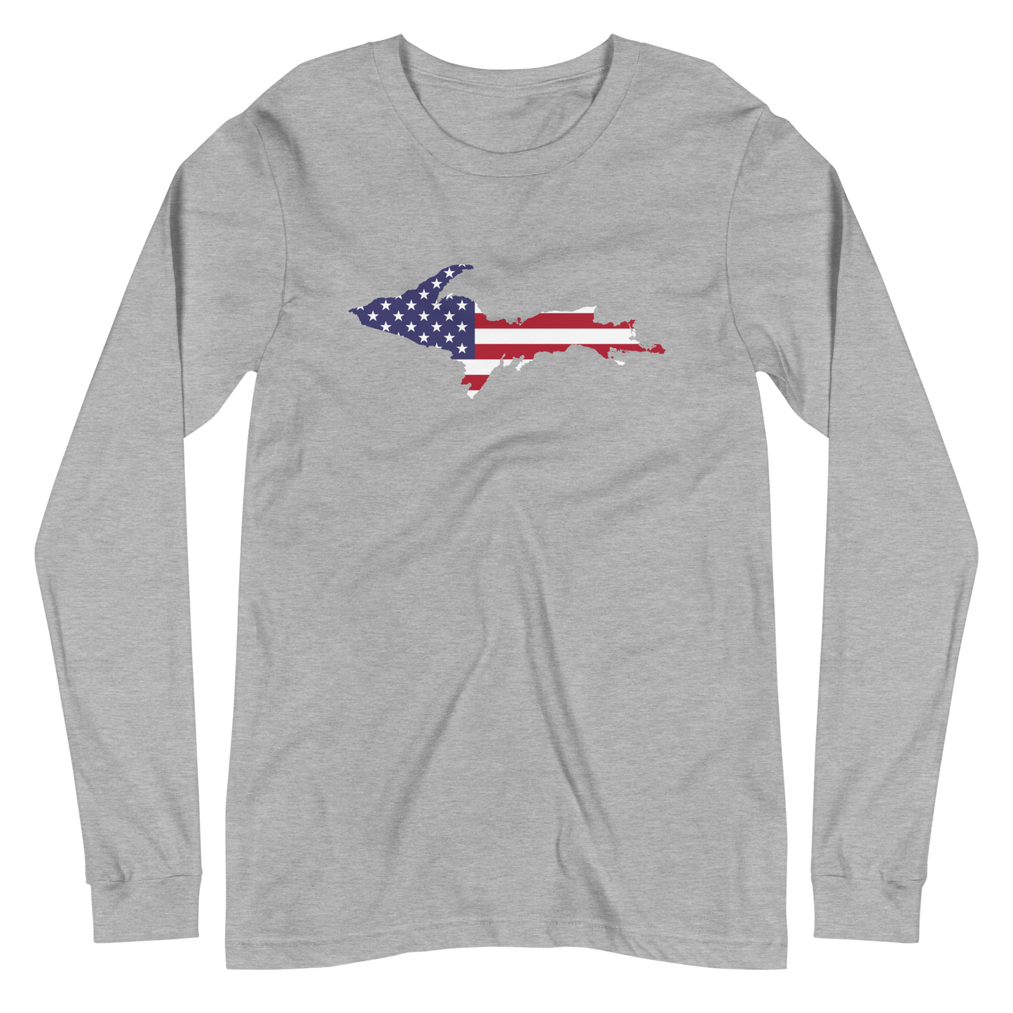 Michigan Upper Peninsula T-Shirt (w/ UP USA Flag Outline) | Unisex Long Sleeve