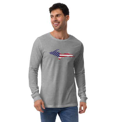 Michigan Upper Peninsula T-Shirt (w/ UP USA Flag Outline) | Unisex Long Sleeve