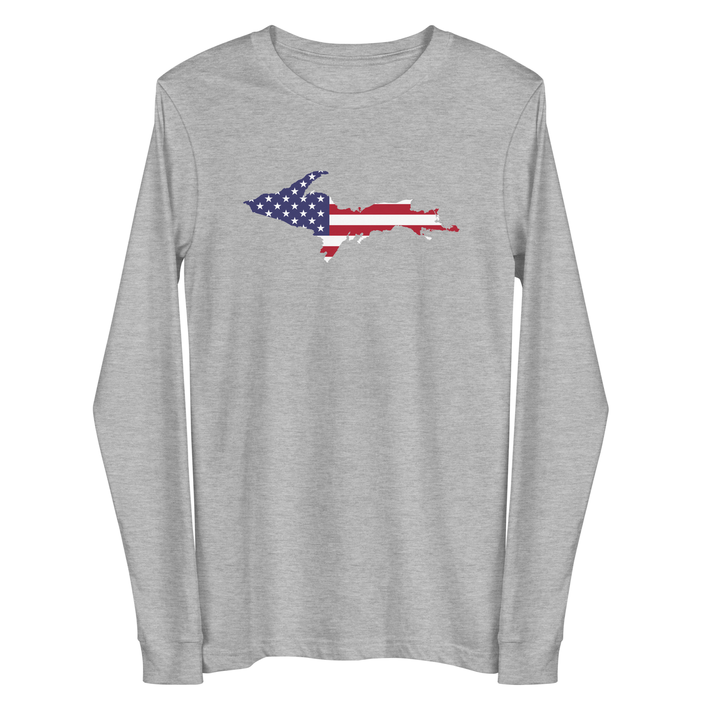 Michigan Upper Peninsula T-Shirt (w/ UP USA Flag Outline) | Unisex Long Sleeve