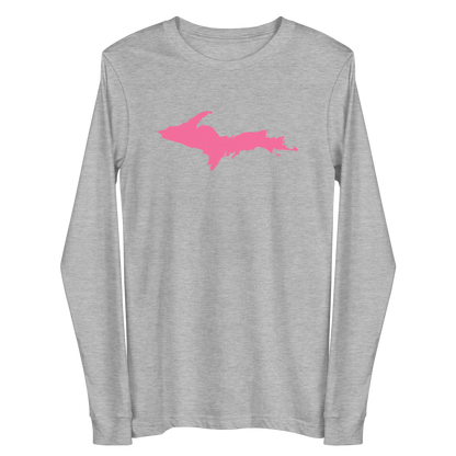 Michigan Upper Peninsula T-Shirt (w/ Pink UP Outline) | Unisex Long Sleeve