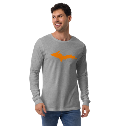 Michigan Upper Peninsula T-Shirt (w/ Orange UP Outline) | Unisex Long Sleeve