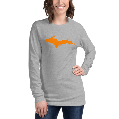 Michigan Upper Peninsula T-Shirt (w/ Orange UP Outline) | Unisex Long Sleeve