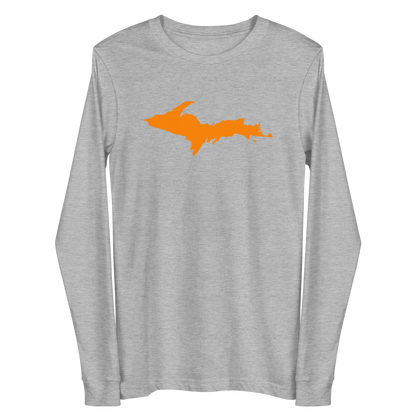 Michigan Upper Peninsula T-Shirt (w/ Orange UP Outline) | Unisex Long Sleeve