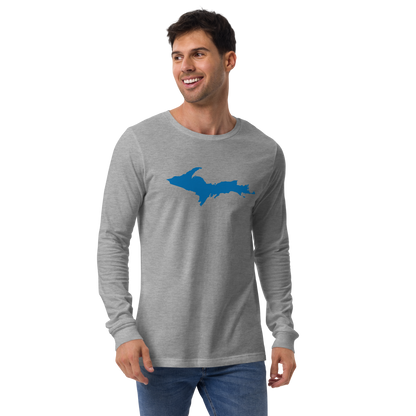 Michigan Upper Peninsula T-Shirt (w/ Azure UP Outline) | Unisex Long Sleeve