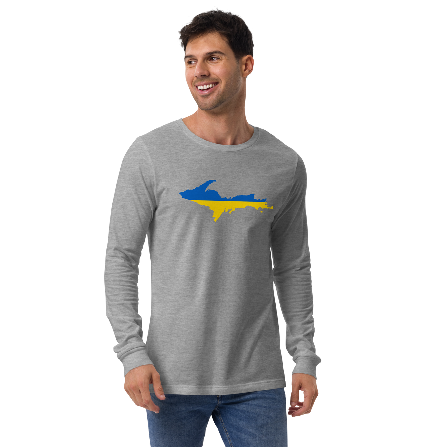 Michigan Upper Peninsula T-Shirt (w/ UP Ukraine Outline) | Unisex Long Sleeve