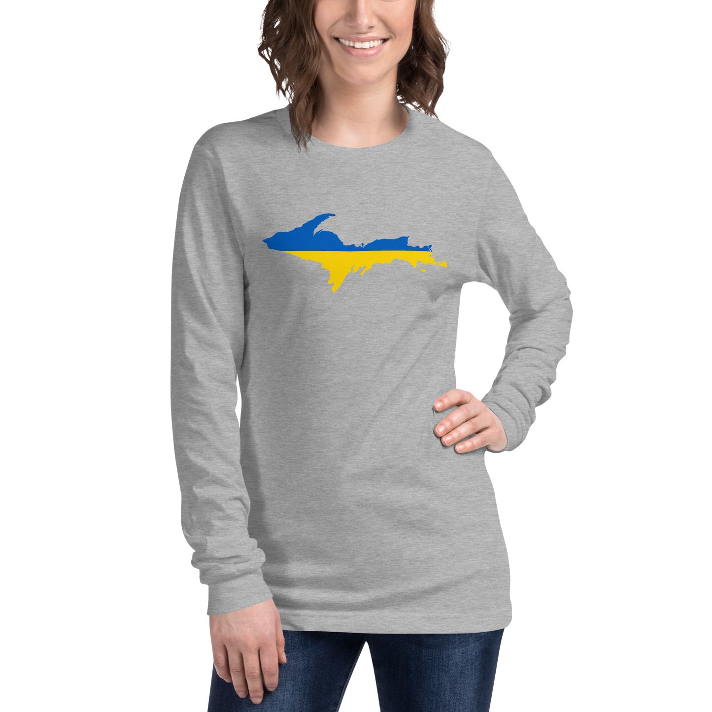 Michigan Upper Peninsula T-Shirt (w/ UP Ukraine Outline) | Unisex Long Sleeve