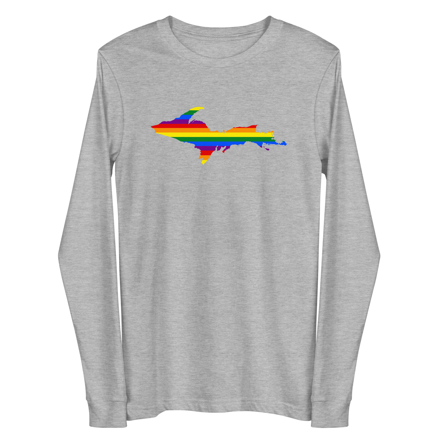 Michigan Upper Peninsula T-Shirt (w/ UP Pride Flag Outline) | Unisex Long Sleeve